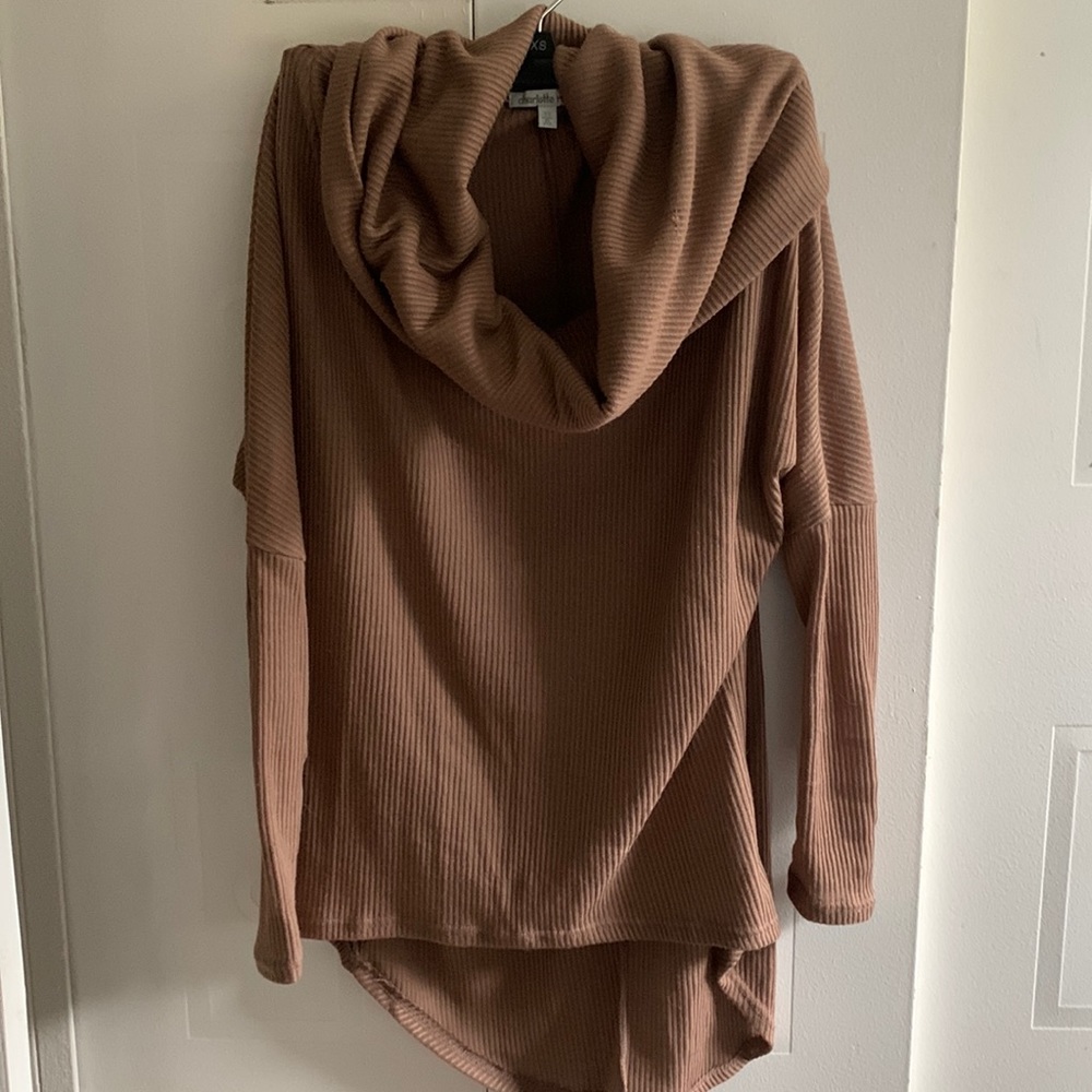 Light brown cowl neck sweater